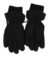 Černé prstové šusťákové zateplené rukavice 