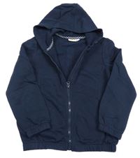 Tmavomodrá propínací mikina s kapucí Kids