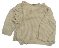 Světlebéžový vzorovaný zavinovací lehký svetr Ergee