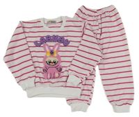 Světlerůžové pruhované pyžamo s Labubu