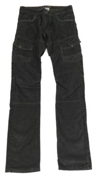 Tmavošedé manšestráky s kapsami C&A