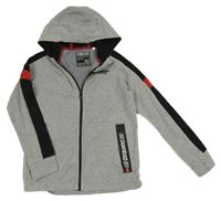 Sivo-čierna prepínaci mikina s kapucňou