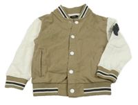 Hnědo-bílá propínací mikina Next