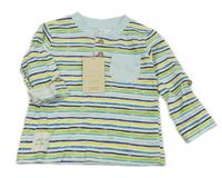 Nové - bílo-modro-žluté pruhované triko dunnes 