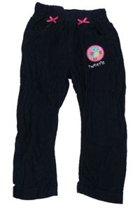 Tmavomodré ľahké manšestráky s nášivkou