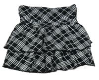 Čierno-biela kockovaná vrstvená sukňa C&A