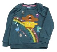 Petrolejová mikina s HejHafí a volánikmi Tu