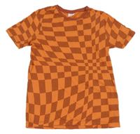 Oranžovo-vínové kockované tričko S. Oliver