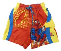 Červeno-modro-žlté plážové kraťasy so Spidermanem Disney