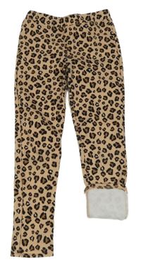 Béžové leopardí thermo tregíny 
