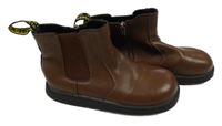 Nové - Hnědé kožené barefoot polokozačky vel. 35