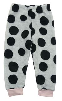 Sivé bodkovaná é chlpaté pyžamové nohavice Pep&Co