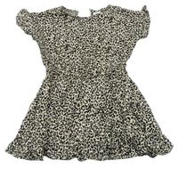 Béžovo-čierne ľahké šaty s leopardím vzorom Lindex