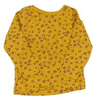 Okrové tričko s leopardím vzorom M&Co.