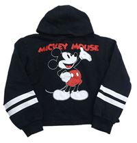 Čierna crop mikina s kapucňou a Mickeym Disney