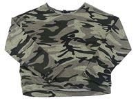 Kaki-čierny army ľahký sveter New Look