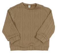 Hnedá vzorovaná mikina Shein