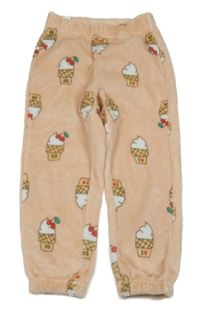 Ružové plyšové tepláky so zmrzlinami