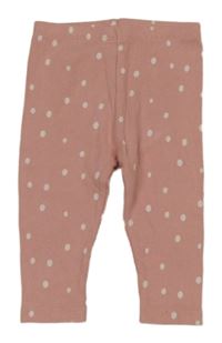 Ružové rebrované bodkovaná é legíny