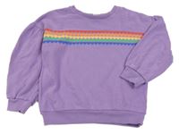 Fialová mikina so srdiečkami Tu