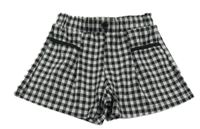 Čierno-biele kockované úpletové kraťasy Pep&Co