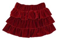 Červená zamatová vrstvená sukňa C&A