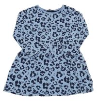 Světlemodro-tmavomodré teplákové šaty s leopardím vzorom George