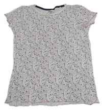 Bielo-sivo-ružové kvetované tričko Yigga