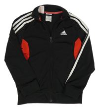Černo-červeno-bílá propínací sportovní mikina s logem Adidas