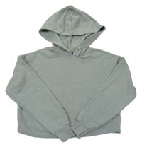 Svetlozelená crop mikina s kapucňou