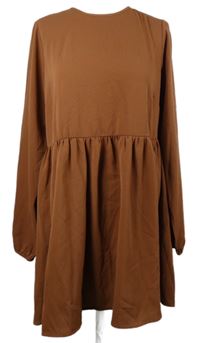 Dámské hnědé volné šaty 