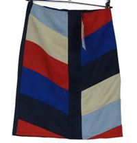 Nové - Dámská modro-červeno-bílá kostkovaná semišová pouzdrová sukně Kyla