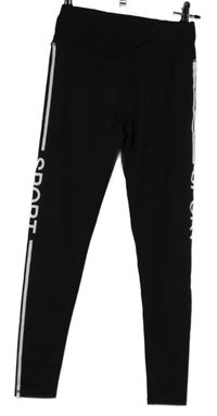 Dámské černé sportovní legíny s nápisem 