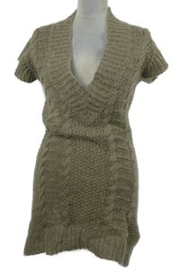 Dámska hnedá svetrová šatová tunika Warehouse