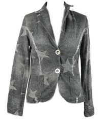 Dámske sivé teplákové sako s hviezdičkami