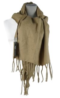 Nové - Dámská béžová šála s třásněmi New Look 