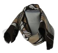 Dámská hnědo-béžová vzorovaná šála 