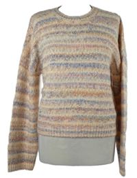 Dámský růžovo-modrý vzorovaný svetr Gina 