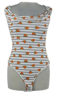 Dámske bielo-čierne pruhované body s melónmi Primark