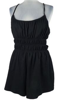 Nové - Dámský černý strukturovaný letní overal H&M