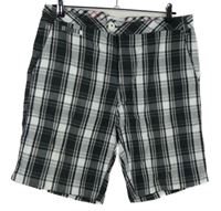 Pánske čierno-biele kockované plátenné kraťasy Topman vel. 34