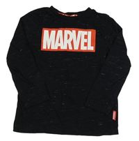 Černé melírované triko s nápisem Marvel