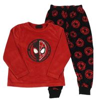 Červeno-černé sametové pyžamo se Spidermanem Primark