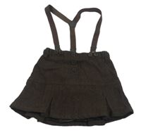 Čierno-hnedá vlnená sukňa s trakami H&M