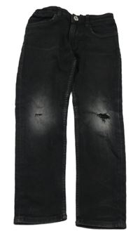 Černé skinny rifle s dírami na kolenou H&M