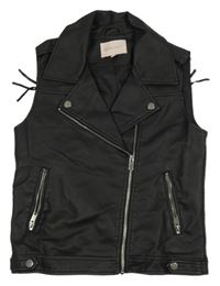 Čierna koženková vesta Only