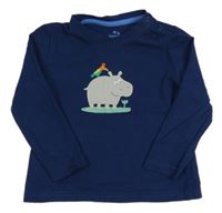 Tmavomodré triko s hrochem Lupilu