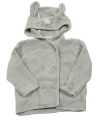 Světlešedý propínací svetr s kapucí- králík Mothercare