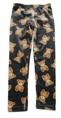 Černé sametové legíny s medvědy little kids