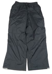 Tmavosivé šušťákové podšité nohavice